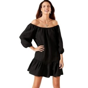 Tommy Bahama Linen Blend St Lucia 3/4 Sleeve Off the Shoulder Mini Dress - Sz S